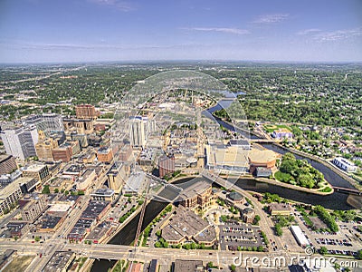 Rochester is a Major City in South East Minnesota centered around Health Care Editorial Stock Photo