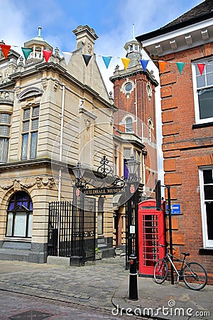 ROCHESTER, UK - APRIL 14, 2017: The entrance to The Guildhall Museum Editorial Stock Photo