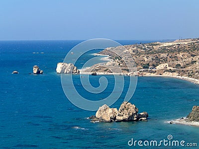 Rock of Aphrodite Cyprus Stock Photo
