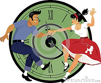 Rock around the clock Vector Illustration