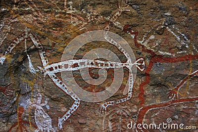 Rock art at Ubirr, kakadu national park, australia Stock Photo