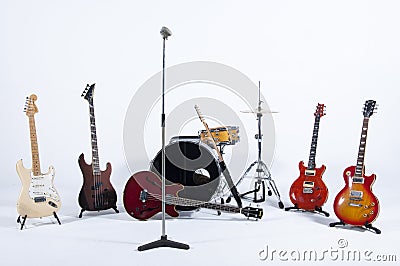 Rock Band Instruments Stock Photo