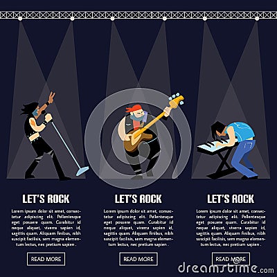 Rock band music group vector illustration Vector Illustration