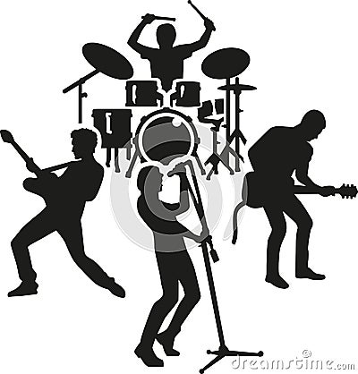 Rock band silhouette Vector Illustration