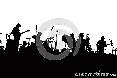 Rock Band Silhouette Stock Photo