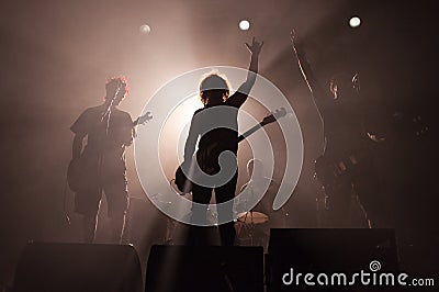 Rock band silhouettes Editorial Stock Photo