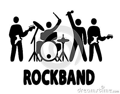 Rock band simple illustration Vector Illustration