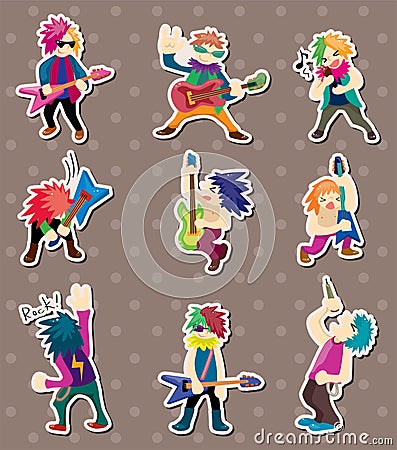 Rock band stickers Vector Illustration