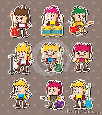 Rock band stickers Vector Illustration