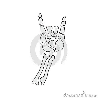 Rock bony skeleton gesture vector hand drawing Vector Illustration