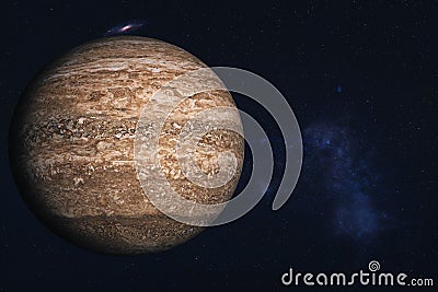 Rock brown dead planet somewhere in deep space Stock Photo