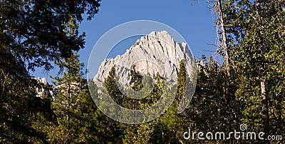 Rock Butte Outcropping Castle Crags State Park California Stock Photo