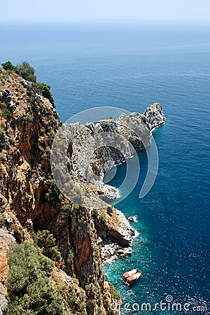 Rock cape near Alanya Turkey Stock Photo