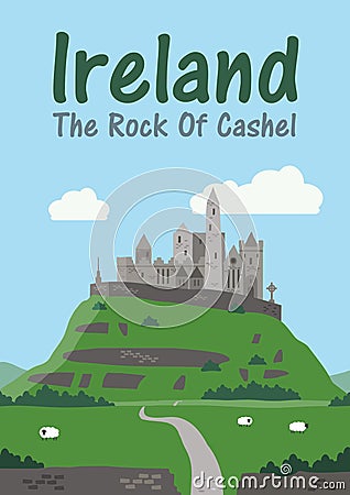 The Rock of Cashel Vector Illustration