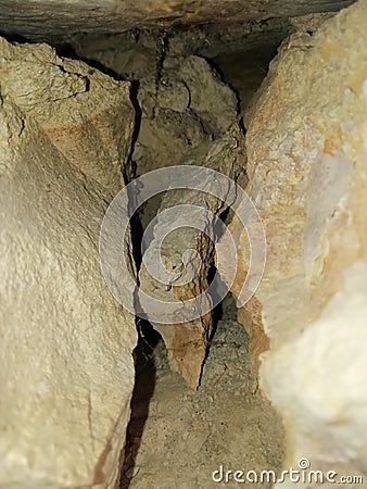 Rock cavern strange authentic Stock Photo