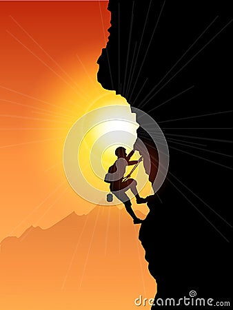 Rock Climber Vector Illustration