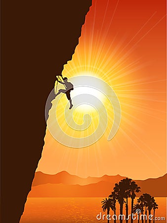 Rock Climber Vector Illustration