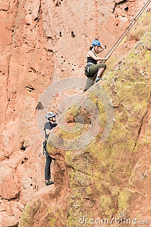 Rock climbers in Colorado Garden of the Gods Editorial Stock Photo