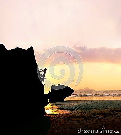 Rock Climbing Stock Photo