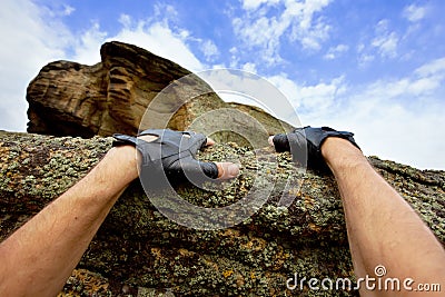 Rock climbing Stock Photo