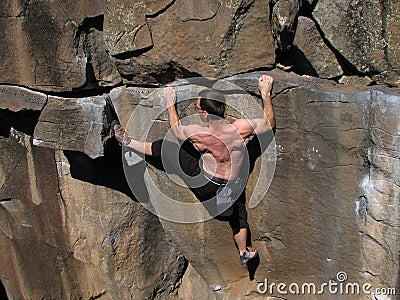 rock climbing man Stock Photo