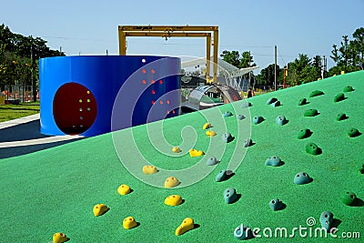 Rock climbing mound for little ones Stock Photo