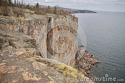 Palisade Head is a Rock Clmbing Mecca on Lake Superior Stock Photo