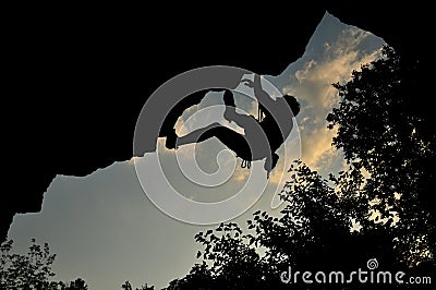 Rock climbing in Ukraine Stock Photo