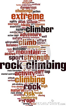 Rock climbing word cloud Vector Illustration