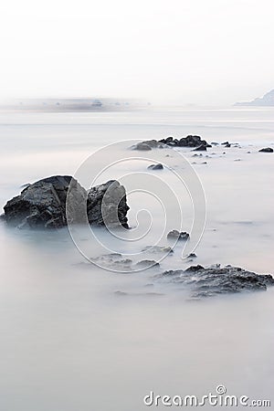 Rock coast background Stock Photo