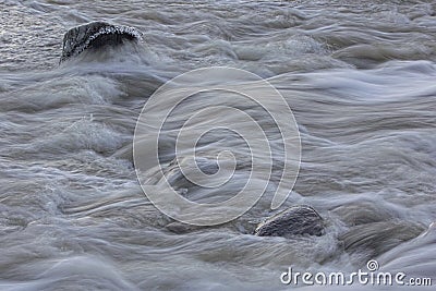 Rock covered with ice Stock Photo