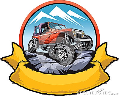 Rock crawling car Vector Illustration