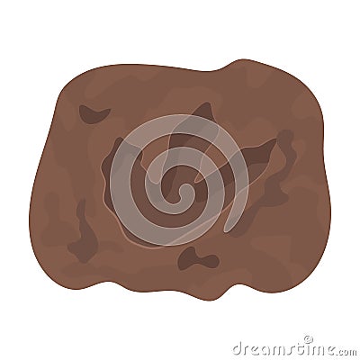 Rock with dinosaur footprint icon in cartoon style isolated on white background. Dinosaurs and prehistoric symbol stock Vector Illustration