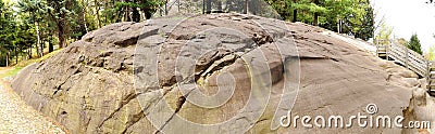 Rock Drawings in Valcamonica - site panorama Stock Photo