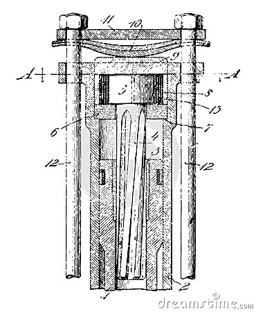 Rock Drill vintage illustration Vector Illustration