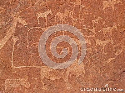 Rock engravings, Twyfelfontein, Namibia Stock Photo