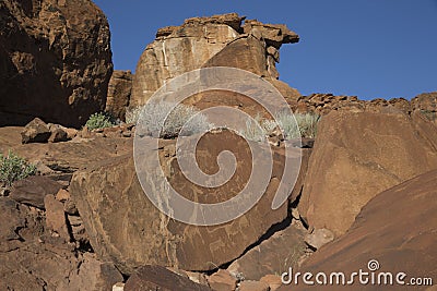 Rock engravings at Twyfelfontein, Namibia Stock Photo