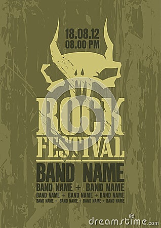 Rock festival design template. Vector Illustration