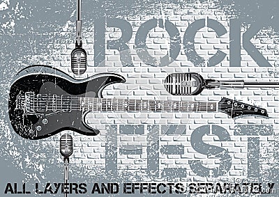 Rock festival design template Vector Illustration