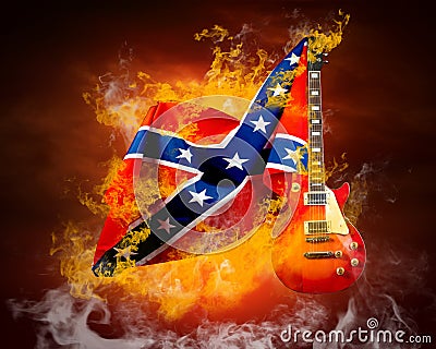 Rock flag Stock Photo