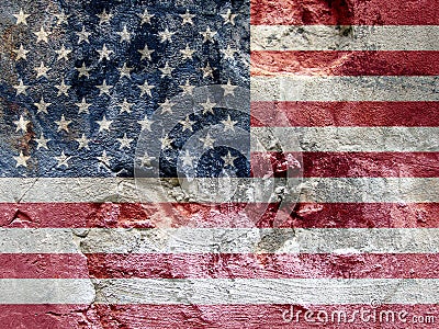 Rock flag of United States Stock Photo