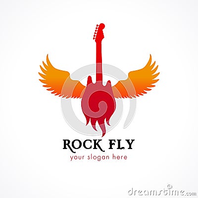 Rock fly logo Vector Illustration