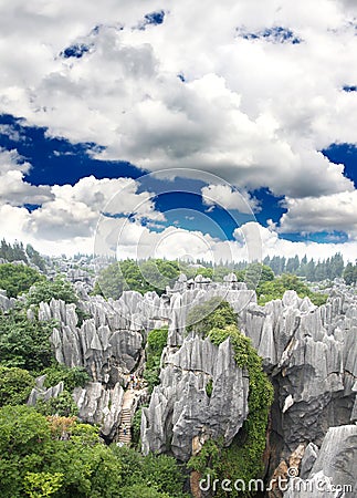 Rock forest near Kunming city Stock Photo