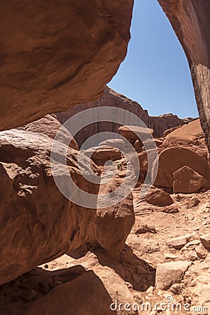 Rock formation in Big Hogan Monument Valley Arizona Stock Photo
