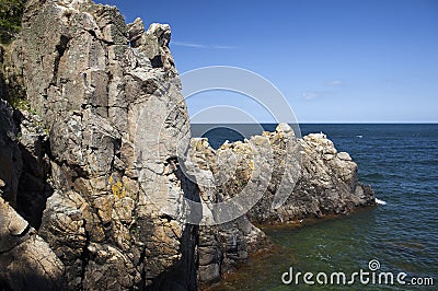 Rock formation. Bornholm, Denmark. Stock Photo