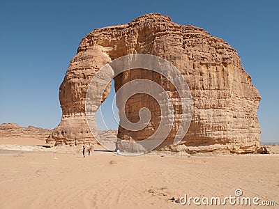 The rock formation known as the Elephant Rock in Al Ula, Saudi Arabia KSA Stock Photo