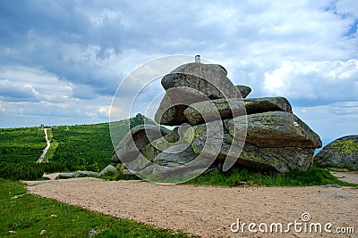 Rock formation near Szrenica - Krkonose Stock Photo