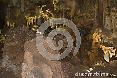 Rock formation in Resava cave, dragon`s head Stock Photo