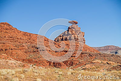Mexican Hat Rock Formation in Utah Stock Photo