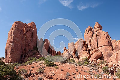 Rock Formations at Arches National Park Stock Photo